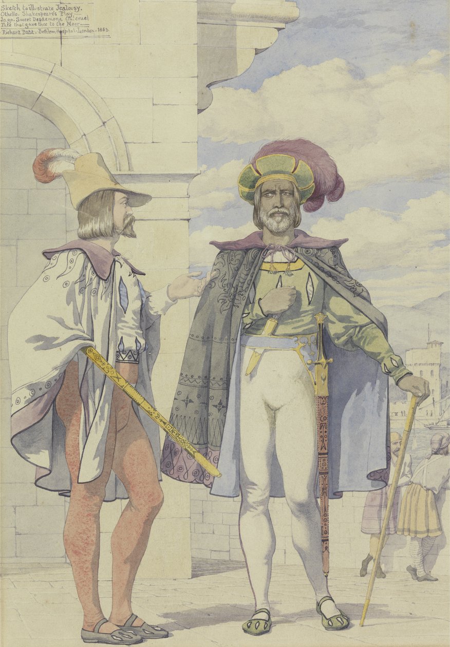 Vázlat a féltékenység illusztrálására, 1853 (toll, tinta, WC és grafit papíron) alkotó: Richard Dadd