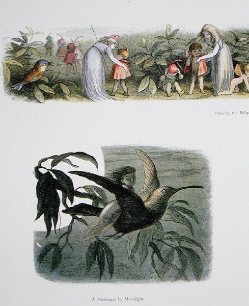 Öltöztetjük a kismanókat, és A Messenger by Moonlight, illusztrációk az In Fairyland című kötetből: A Series of Pictures from the Elf-World, William Allingham és Andrew Lang (lásd még 222021). alkotó: Richard Doyle