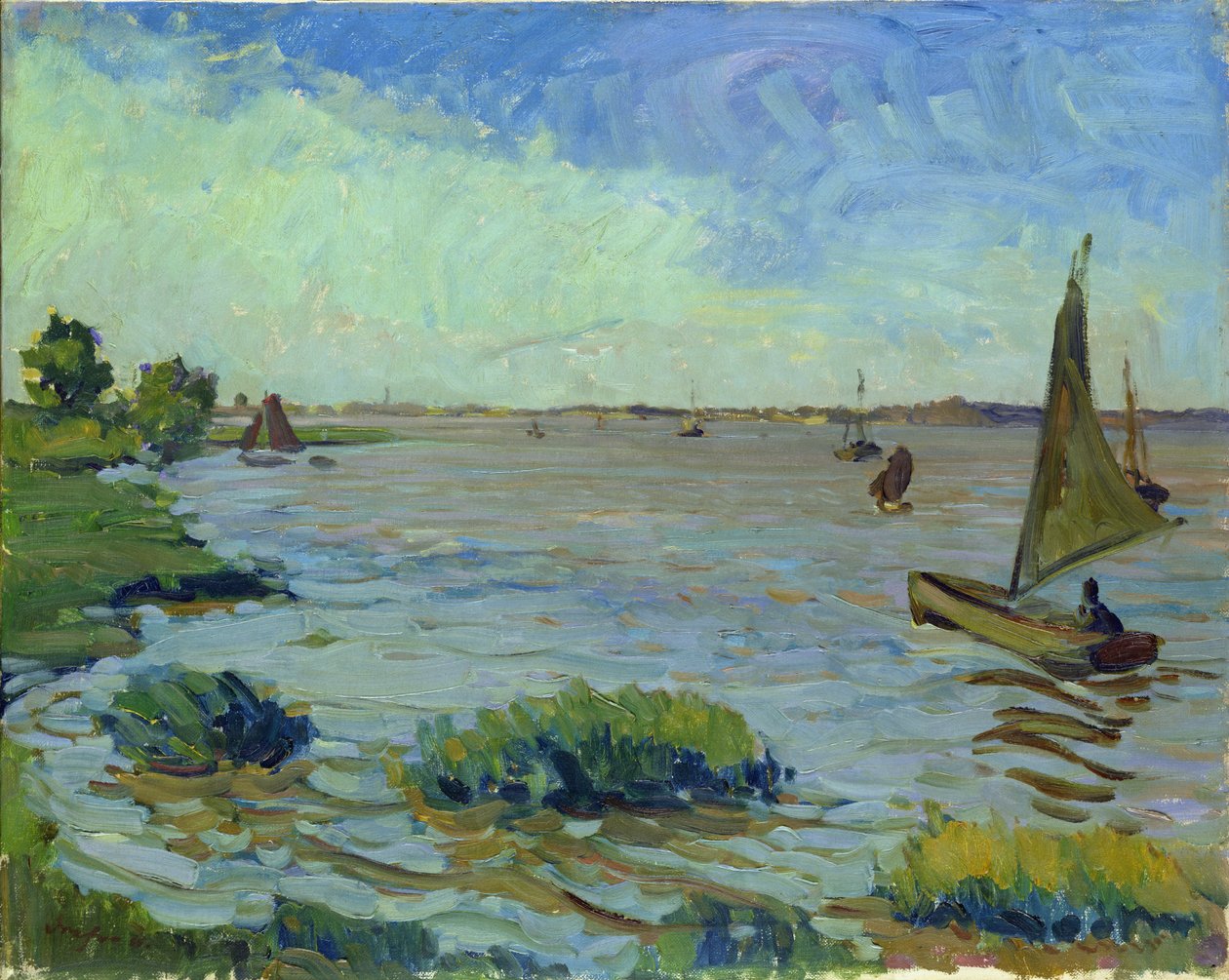 Szeles nap az Elbán, 1911 alkotó: Richard Dreher