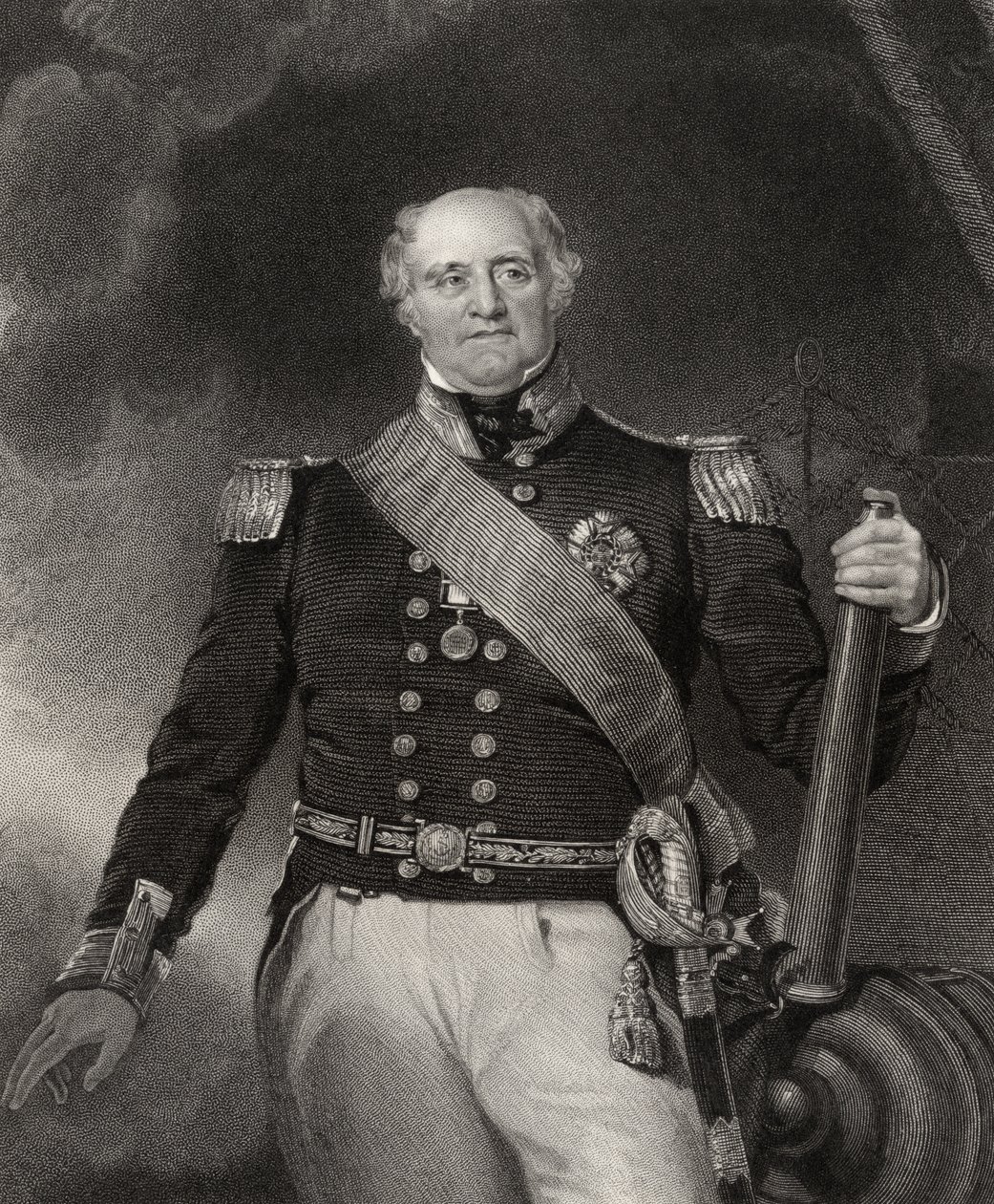 Sir Thomas Masterman Hardy, H. Robinson metszet, a National Portrait Gallery V. kötetéből, megjelent 1835 körül alkotó: Richard Evans