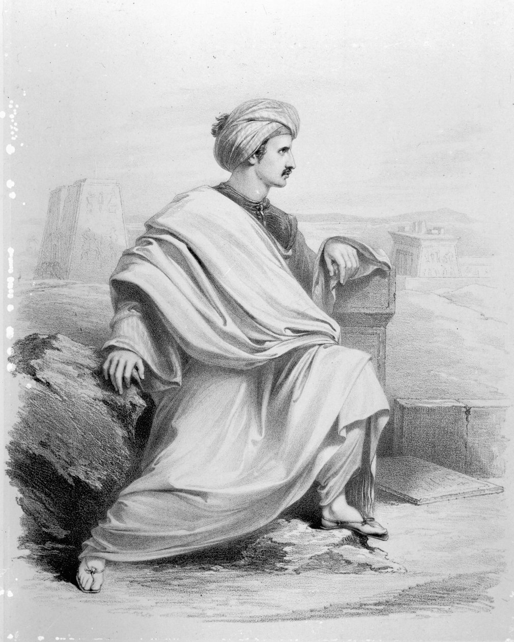 Edward William Lane, mint "egy beduin arab", 1828 alkotó: Richard James Lane