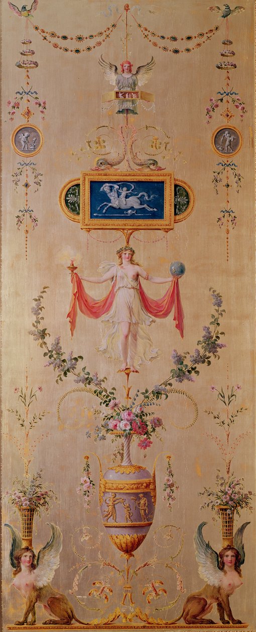 Panel Marie-Antoinette (1755-93) budoárjából 1786 körül (falfestmény) alkotó: Richard Mique