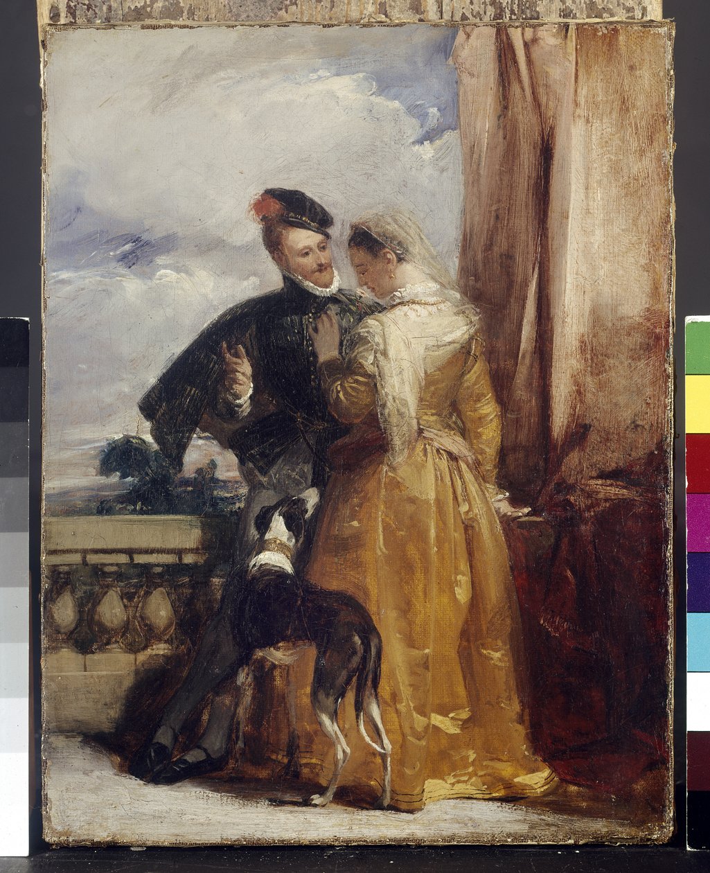 Amy Robsart (megh. 1560) és Robert Dudley, Leicester grófja (1532-88) 1827 körül alkotó: Richard Parkes Bonington