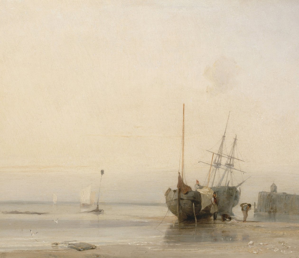 Calais -móló, Franciaország alkotó: Richard Parkes Bonington