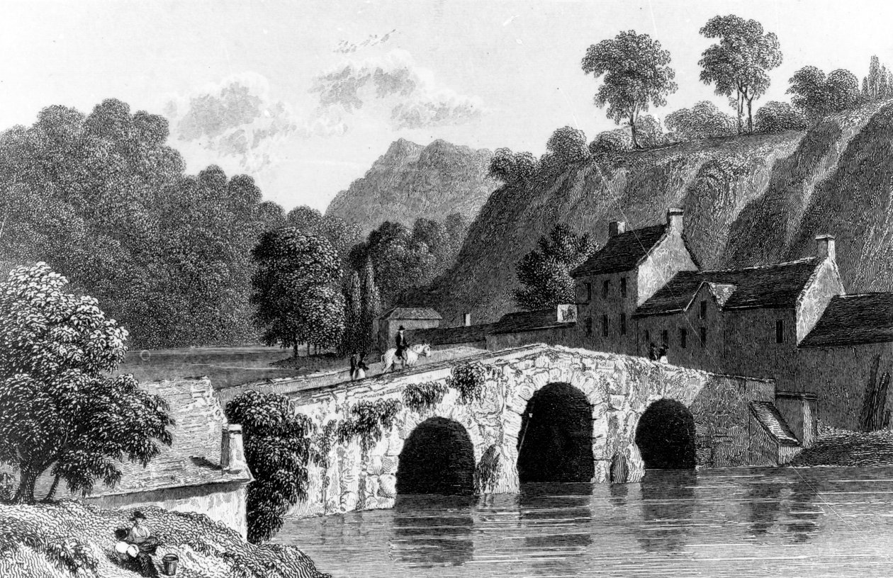 Glenmire Bridge, Cork közelében, metszett E. Finden, 1832 alkotó: Richard Westall