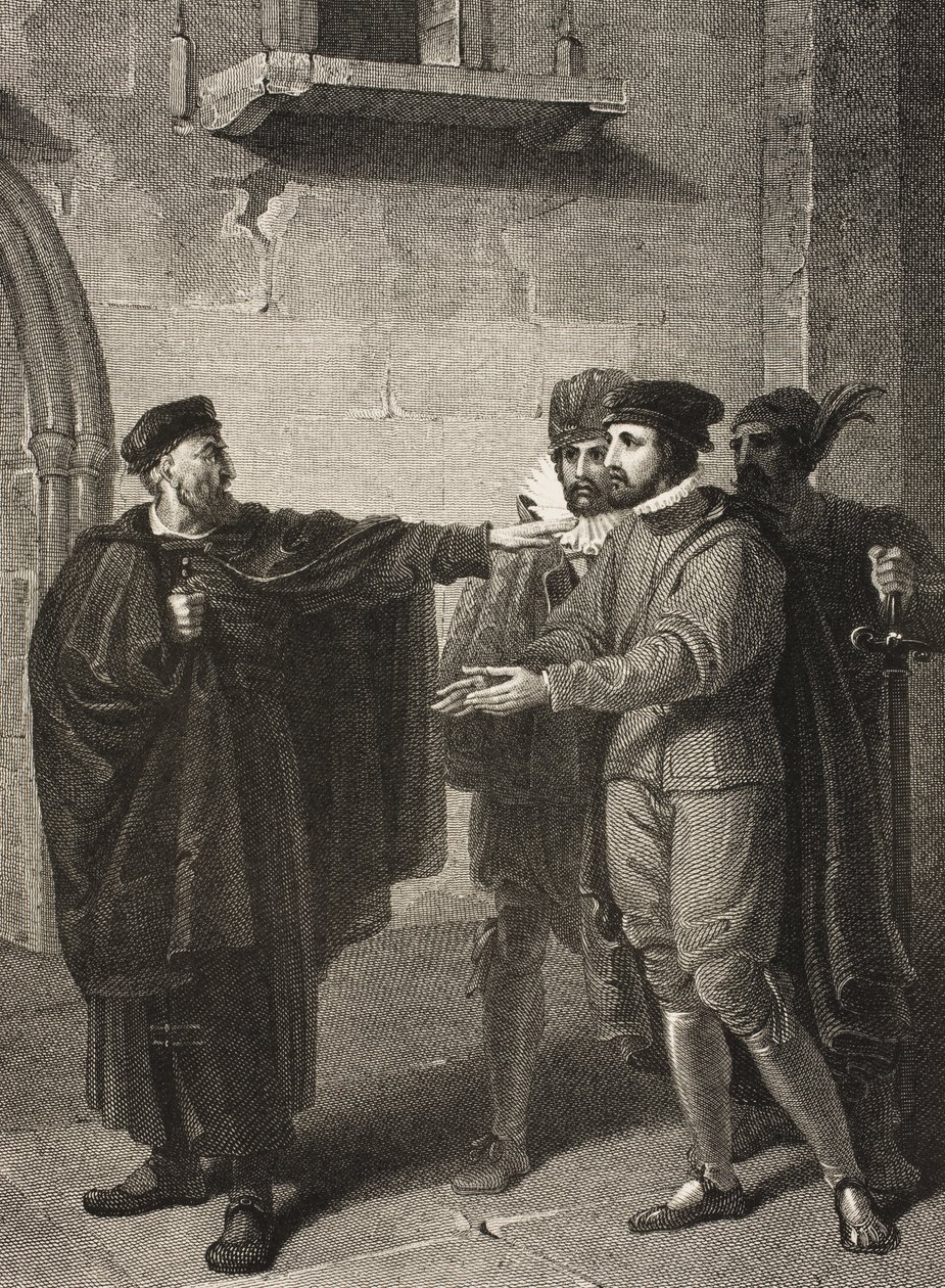 Velence, egy utca, III. felvonás, III. jelenet, „A velencei kereskedő”, a Boydell Shakespeare Galériából, 19. század végén alkotó: Richard Westall