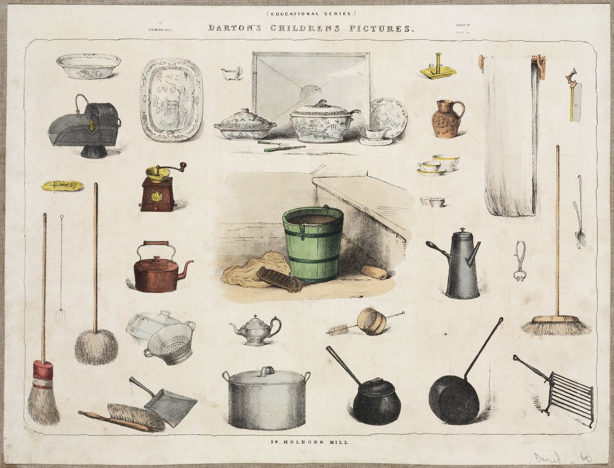 Háztartási eszközök, c 1870-1900 alkotó: John Pardon