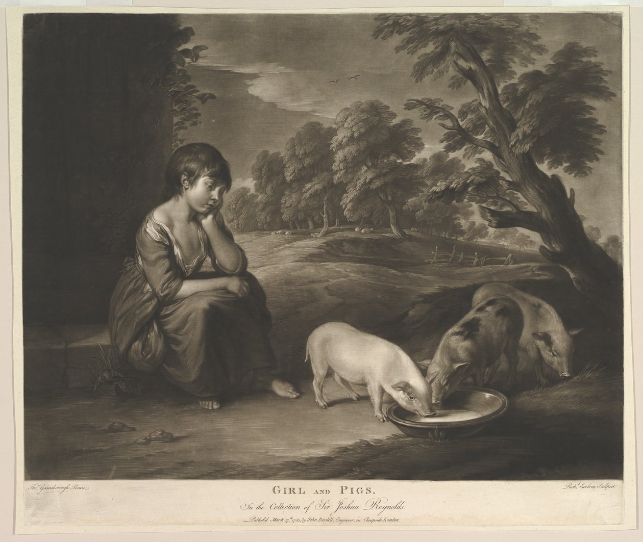 Lány és disznók, 1783. alkotó: Richard Earlom