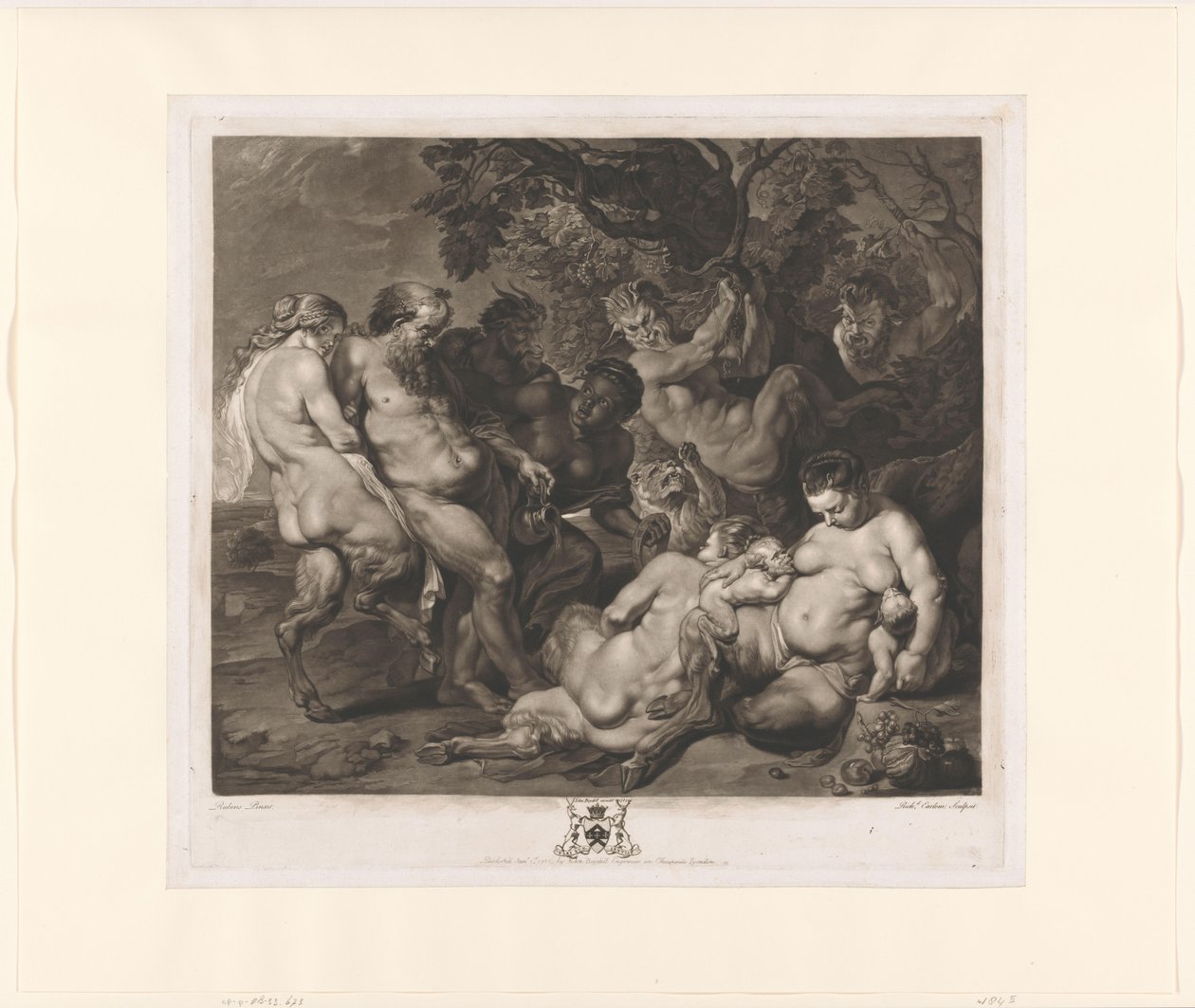 Silenus a szatírok családjával (Bacchanal) alkotó: Richard Earlom