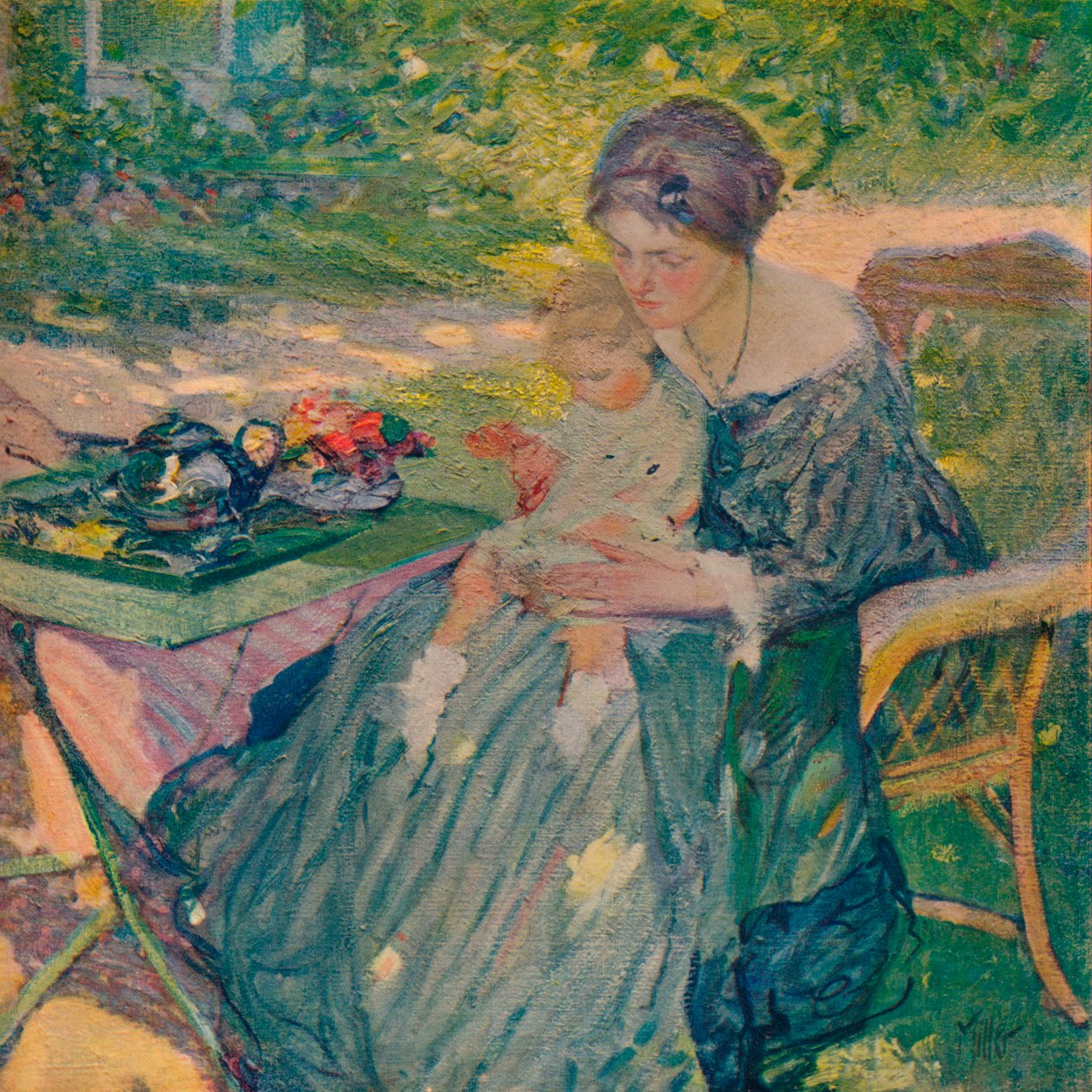 „A kertben”, 1911 alkotó: Richard Emile Miller