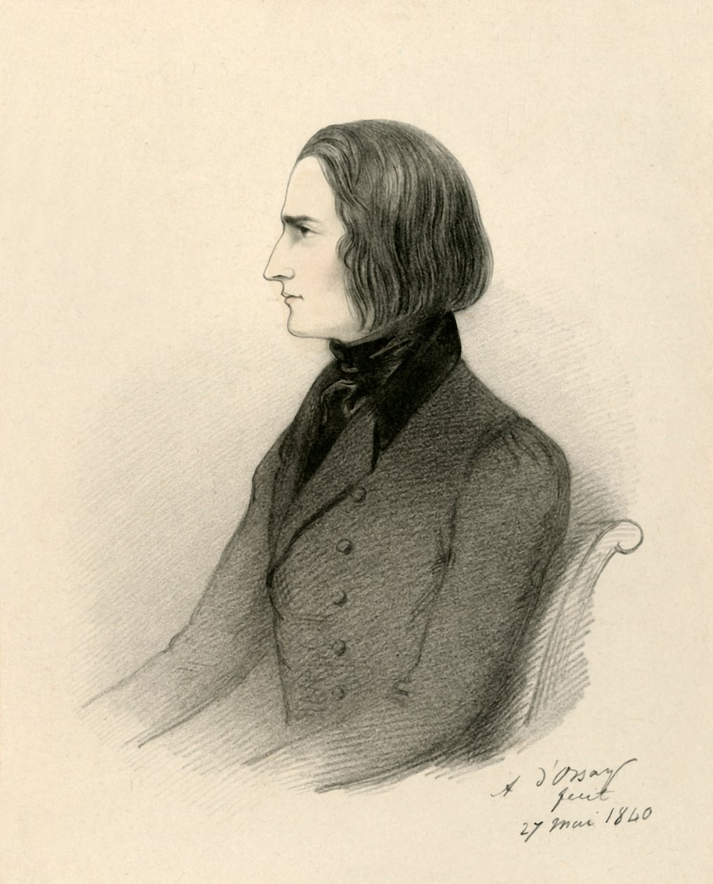 F. Liszt, 1840. alkotó: Richard James Lane