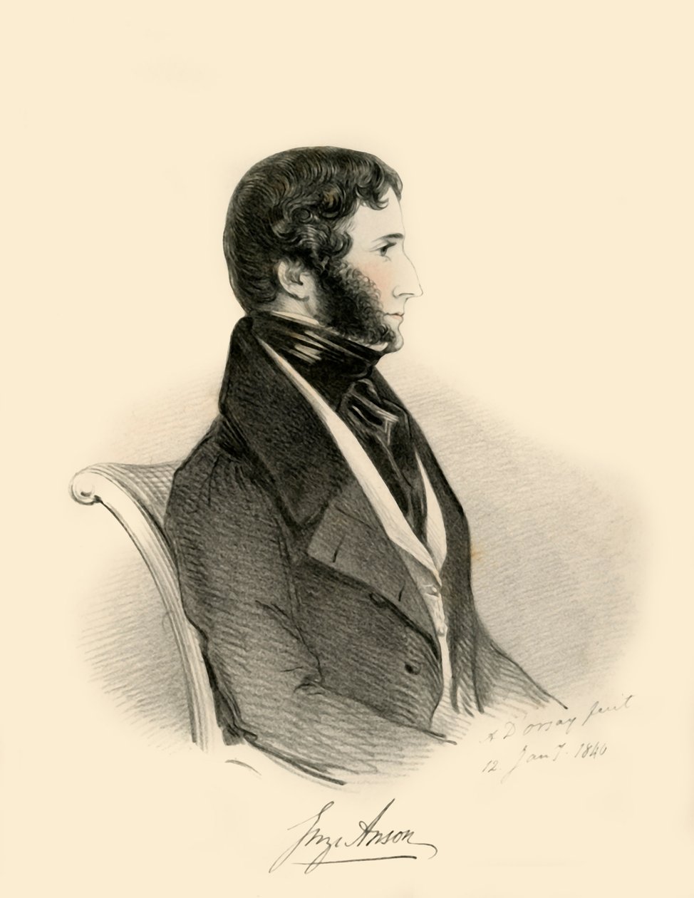 George Anson, 1840. alkotó: Richard James Lane