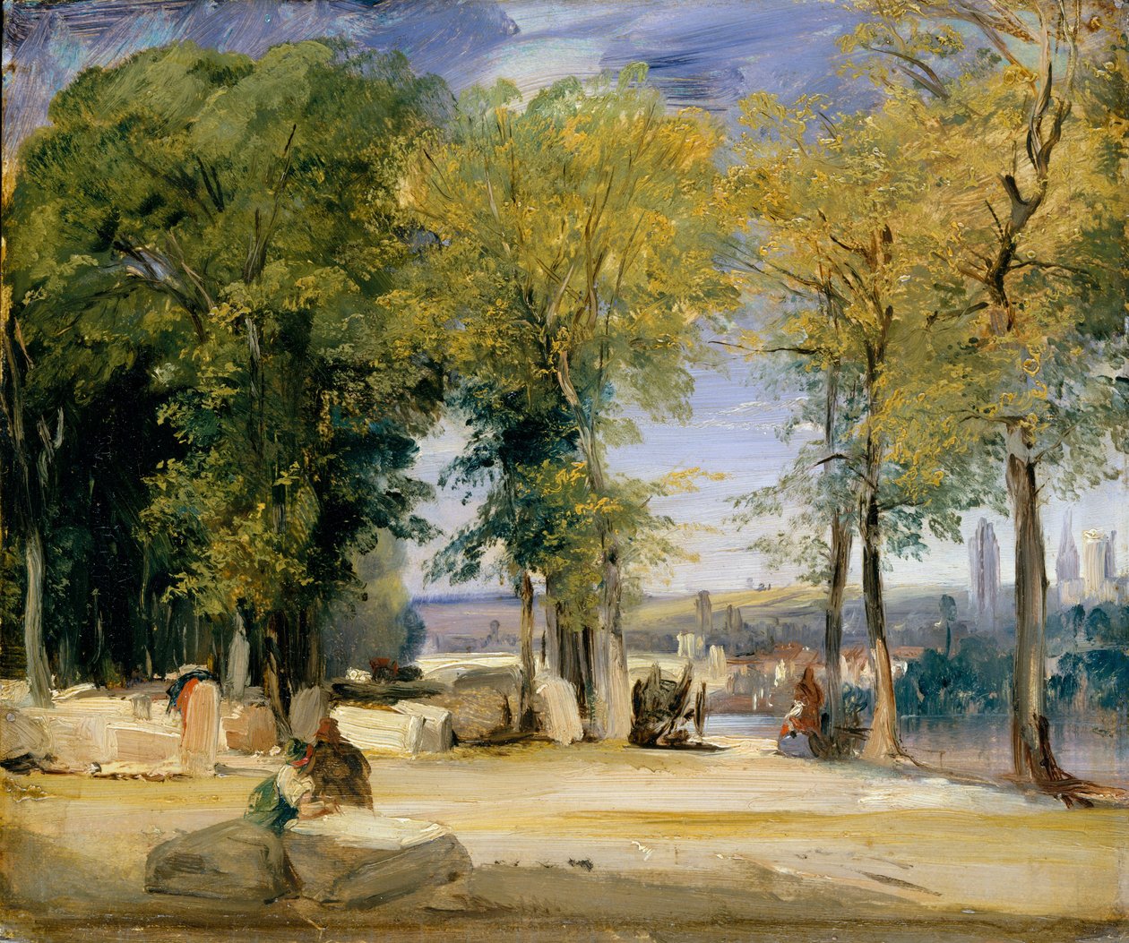Kilátás Rouen közelében, kb. 1825. alkotó: Richard Parkes Bonington