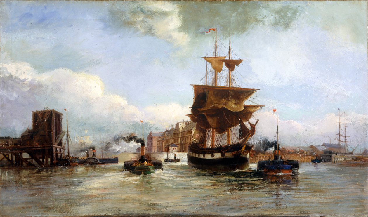 „Leaving West Bute dokk, Cardiff”, 1861-1916 alkotó: Richard Short