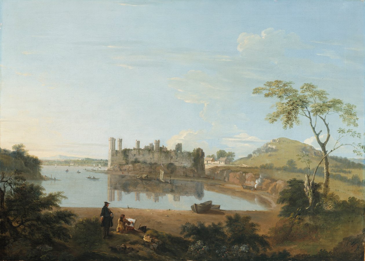 Caernarvon kastély, 1744 körül (olaj, vászon) alkotó: Richard Wilson