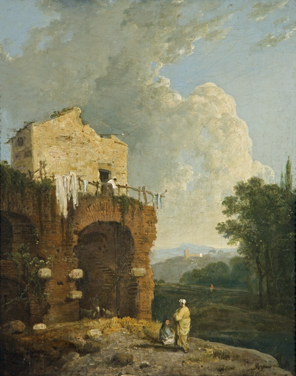 Hadrianus Villa Tivoli, 1765 körül (olaj, vászon) alkotó: Richard Wilson