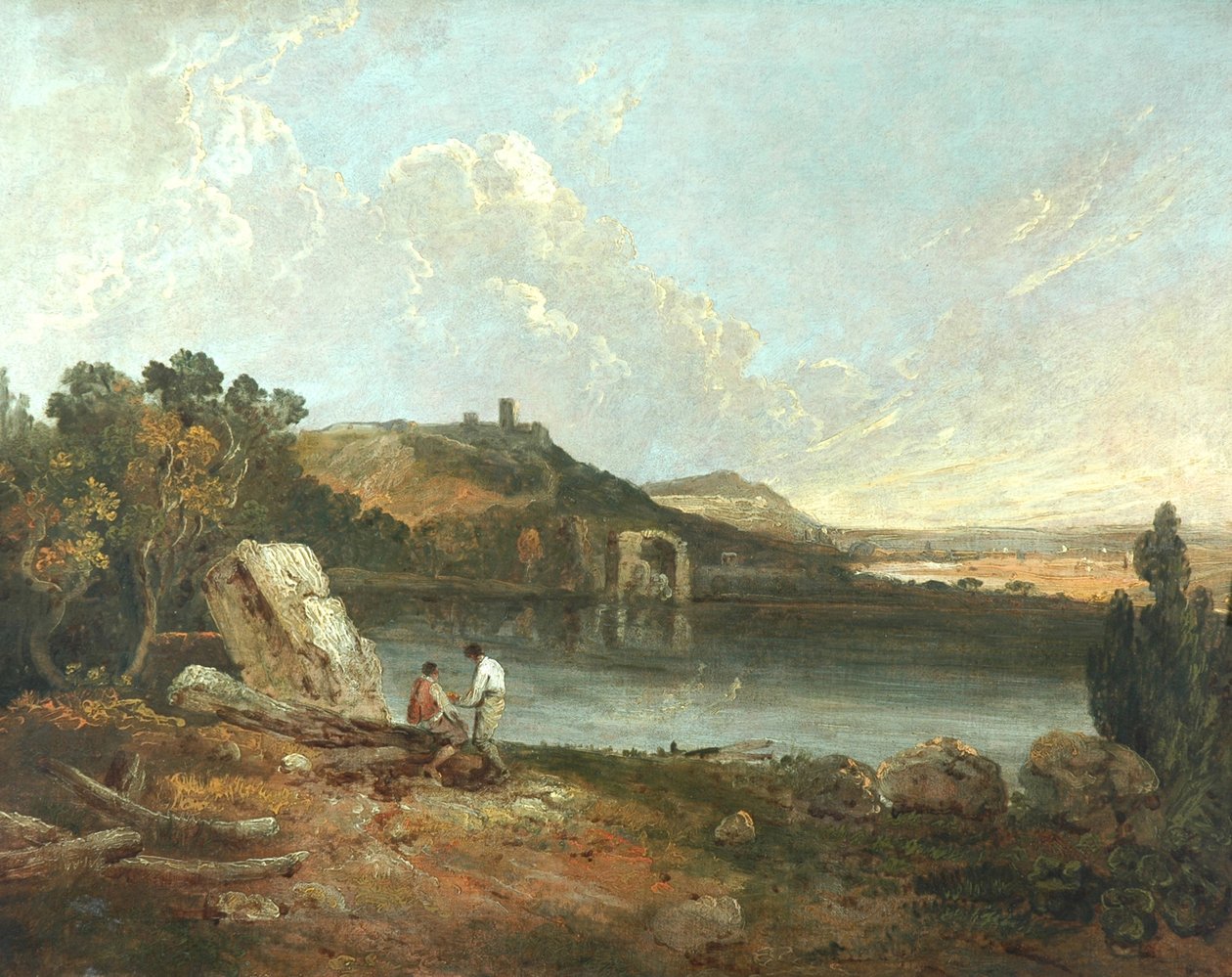 Olasz tó jelenet (olaj, vászon) alkotó: Richard Wilson