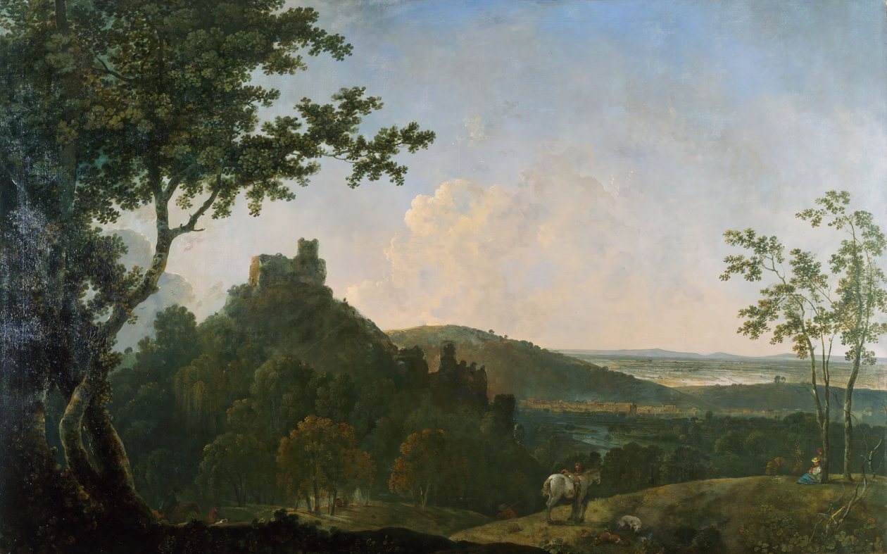 Okehampton kastély, 1771-1774. alkotó: Richard Wilson