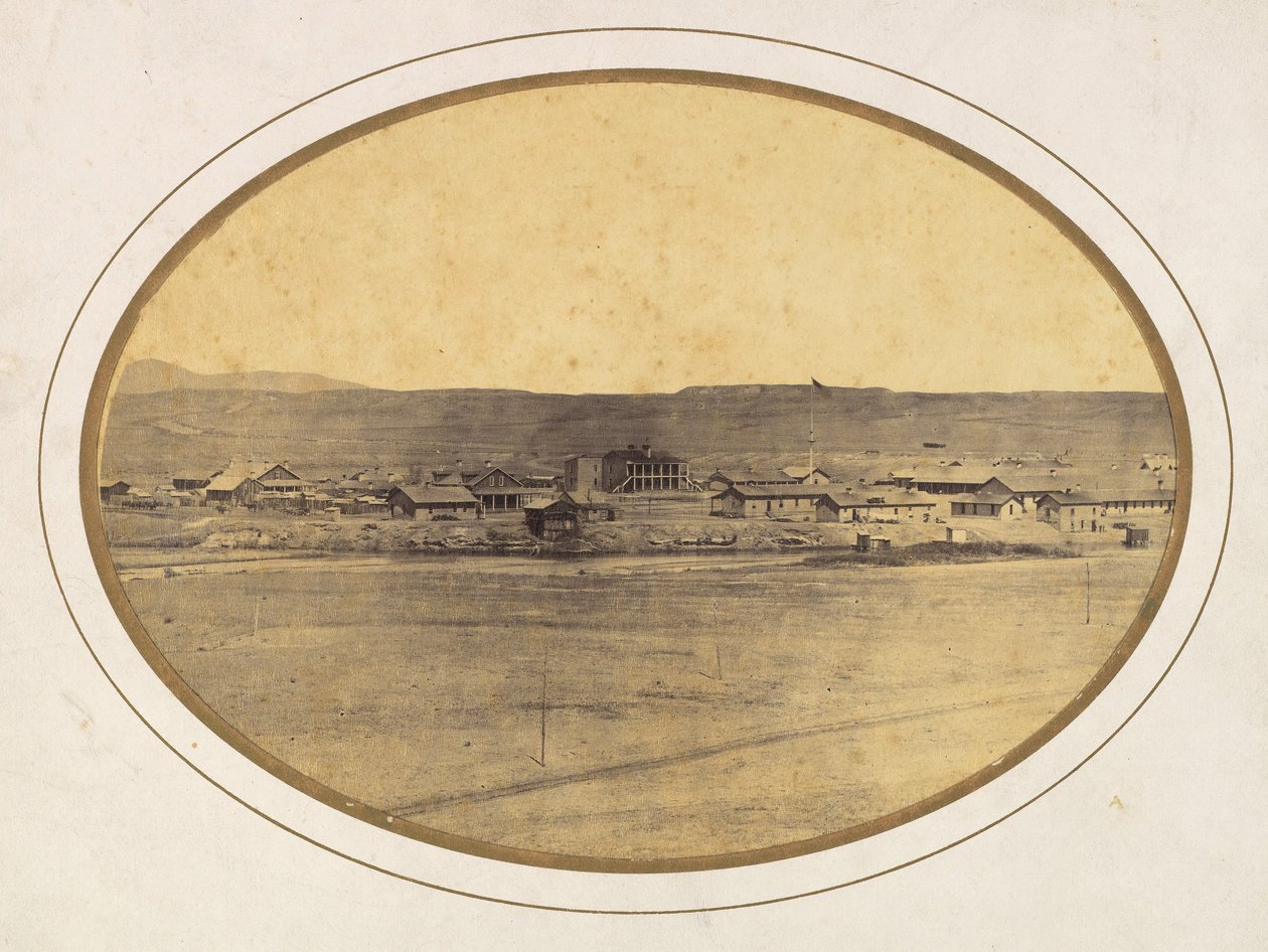 Fort Laramie, Wyoming, kb. 1866. alkotó: Ridgway Glover