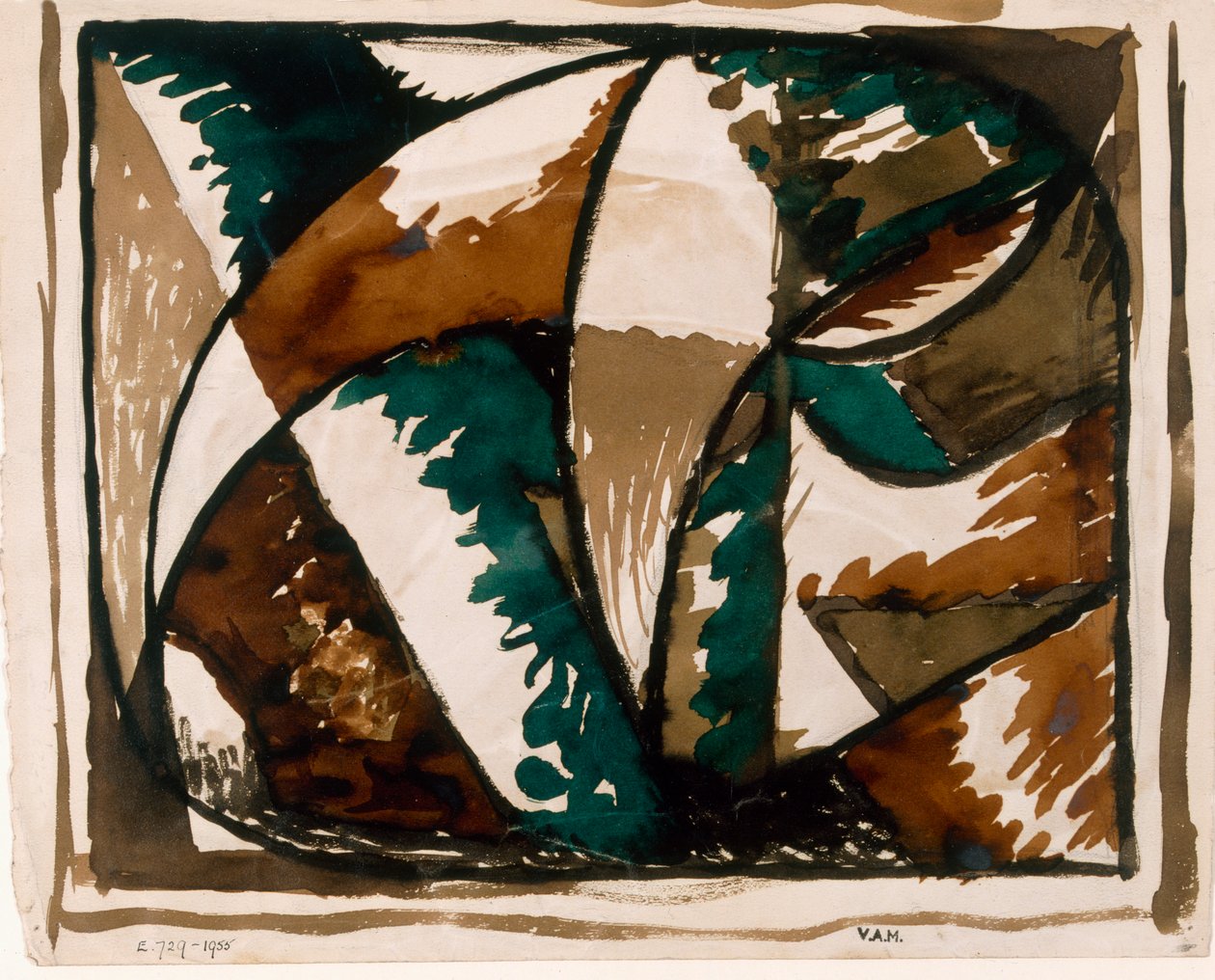 Stalking Bear, dizájn szőnyeghez, 1915-1916 körül (tinta papíron) alkotó: Roald Kristian