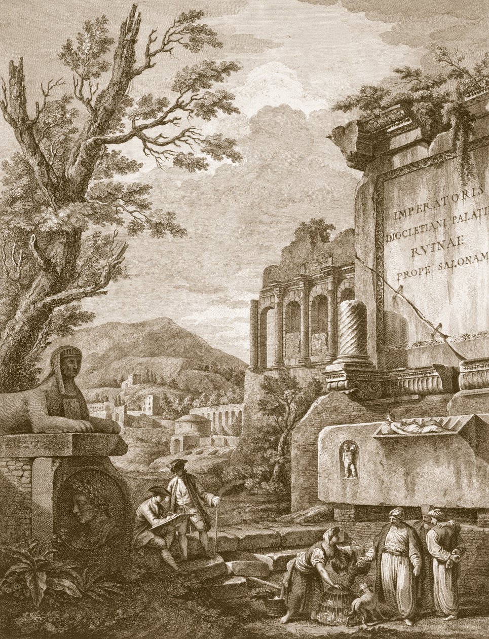 I. tábla a „Diocletianus császár palotájának romjai a dalmáciai Spalatróban”, 1764-ben megjelent. alkotó: Robert Adam