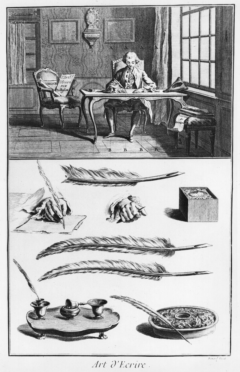 Az írás művészete, illusztráció Denis Diderot (1713-84) „Enciklopédiájából” 1763 alkotó: Robert Benard