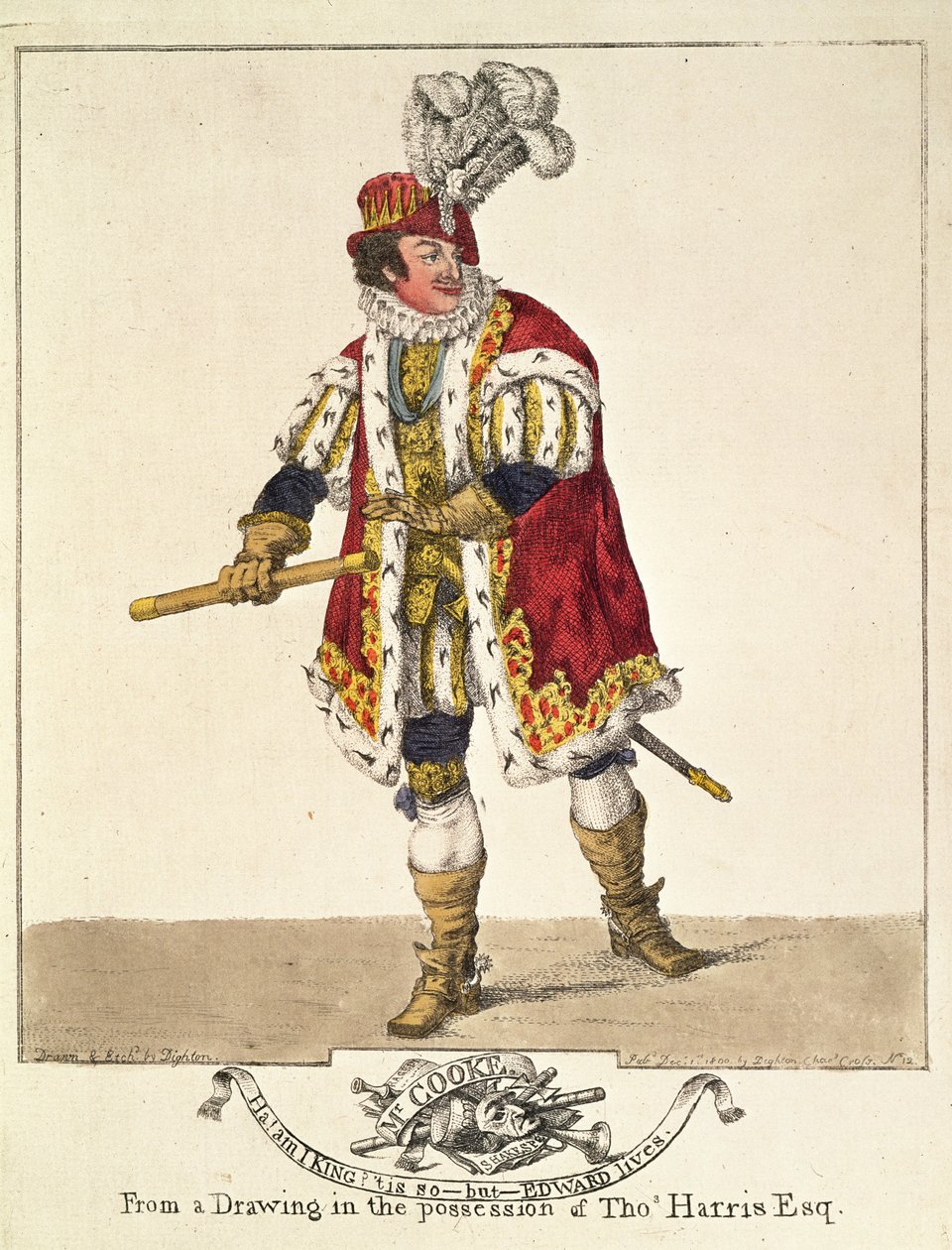 George Frederick Cooke mint III. Richárd, IV. felvonás, II. jelenet, 1800 (kézi színes metszet) alkotó: Robert Dighton
