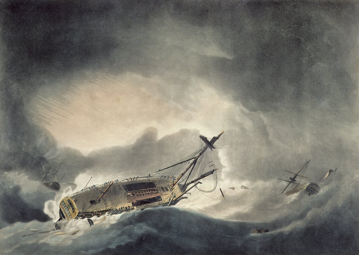 A vihar fokozódott, metszett Francis Jukes (1745-1812), megjelent 1795-ben (akvatinta) alkotó: Robert Dodd