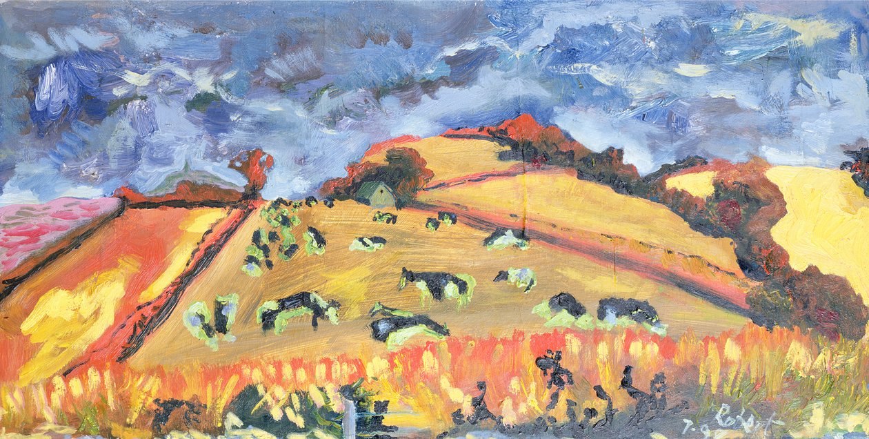 Nap, mezők, tehenek: Somerset, 1998 alkotó: Robert Hobhouse
