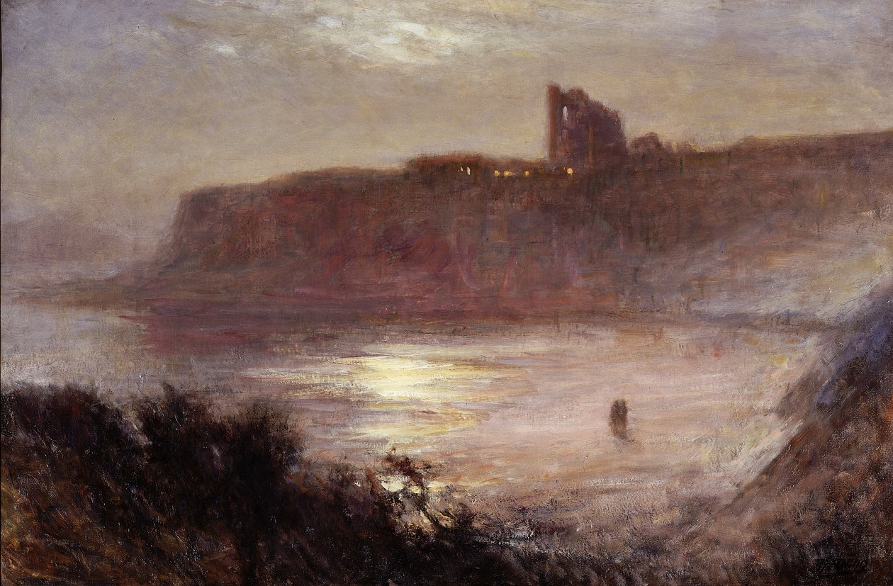 Holdfény – Tynemouth Priory, 1922 körül alkotó: Robert Jobling
