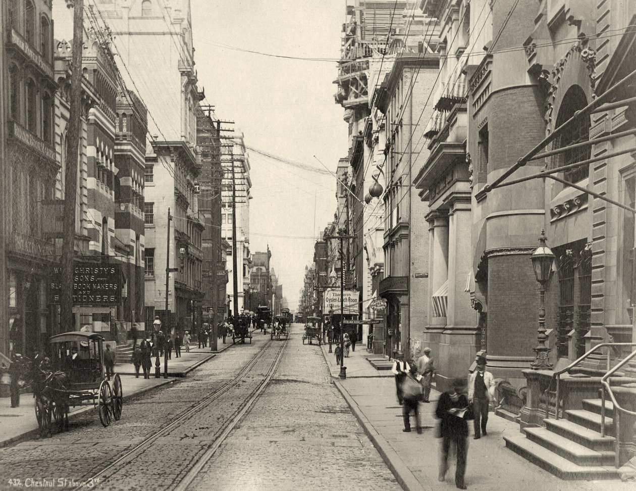 Chestnut Street, a 3rd Streettől nyugatra, 1885 körül (bw fotó) alkotó: Robert Newell