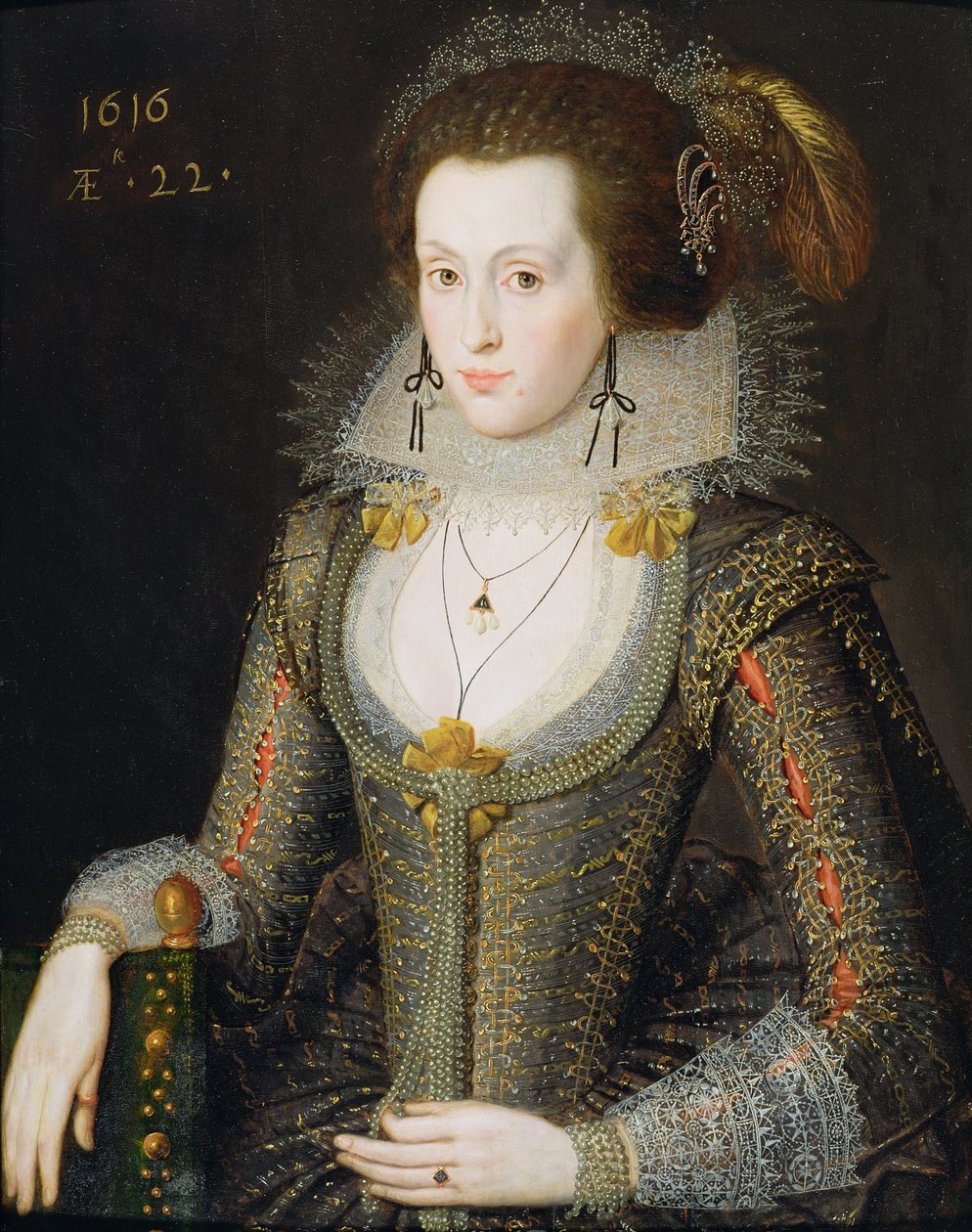 Elizabeth Poulett, 1616 alkotó: Robert Peake