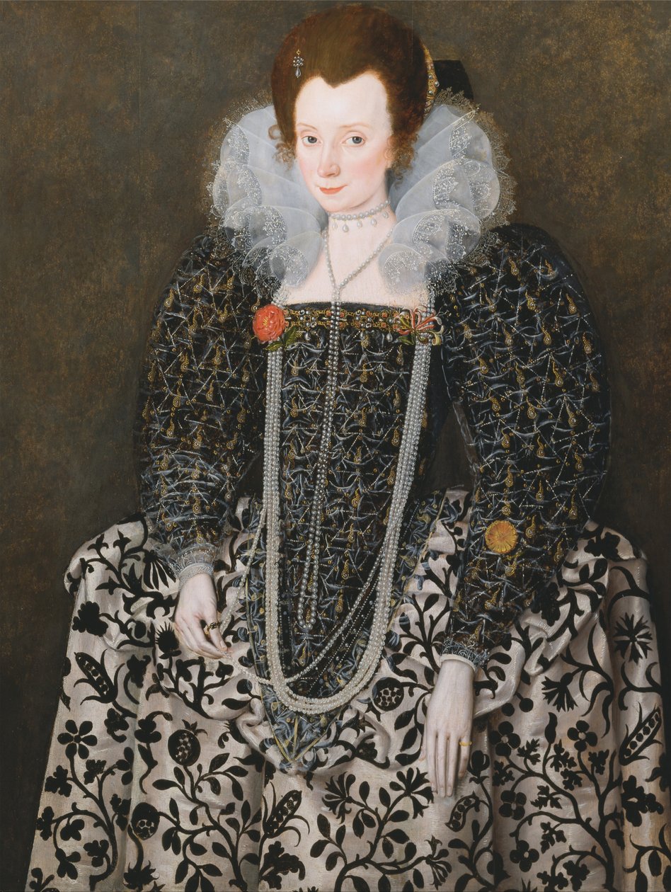 Egy nő portréja, hagyományos nevén Mary Clopton (Waldegrave), Kentwell Hall, S ... alkotó: Robert Peake