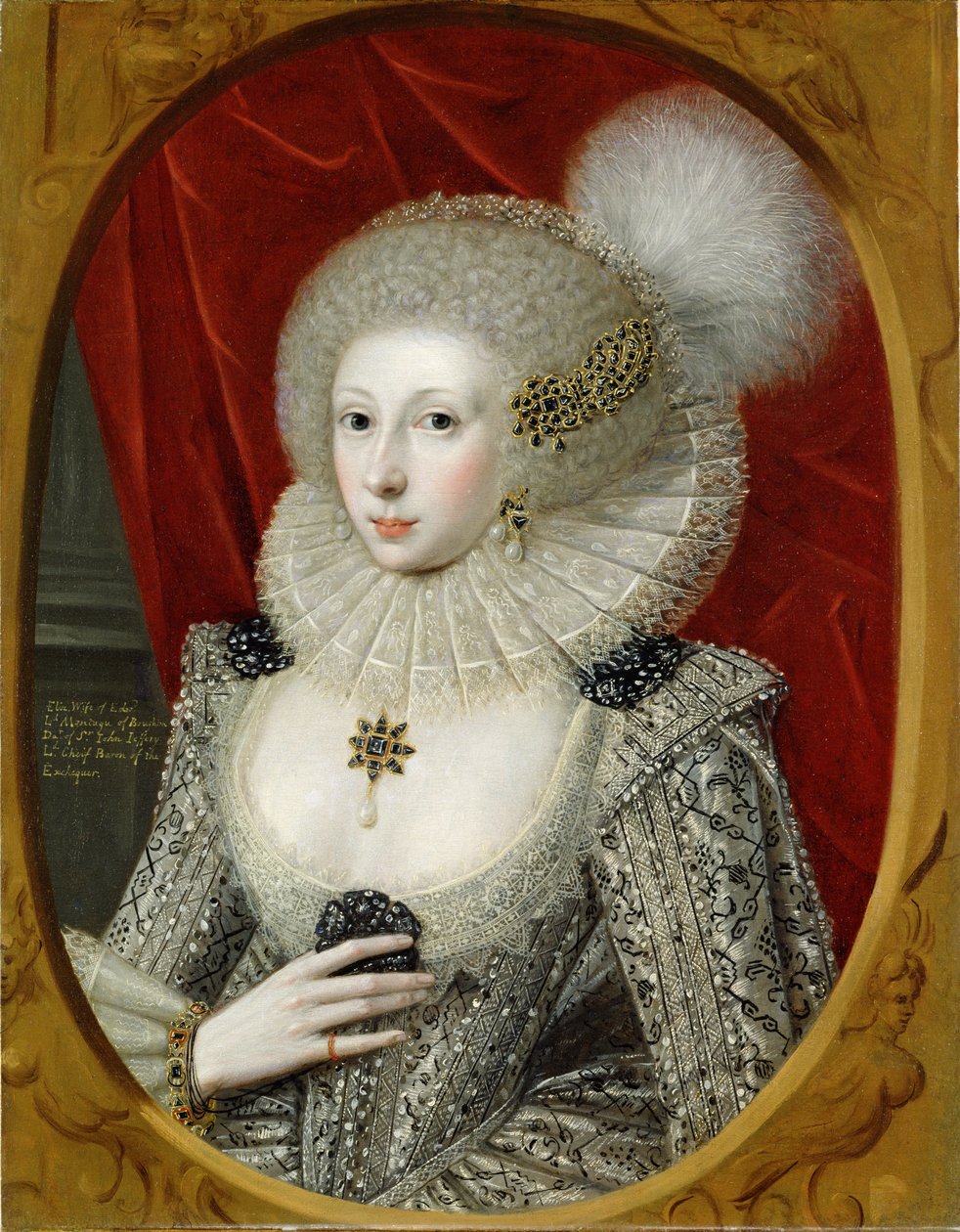 Egy nő portréja, valószínűleg Frances Cotton, Lady Montagu, Boughton Castle-ből, Northamptonshire alkotó: Robert Peake