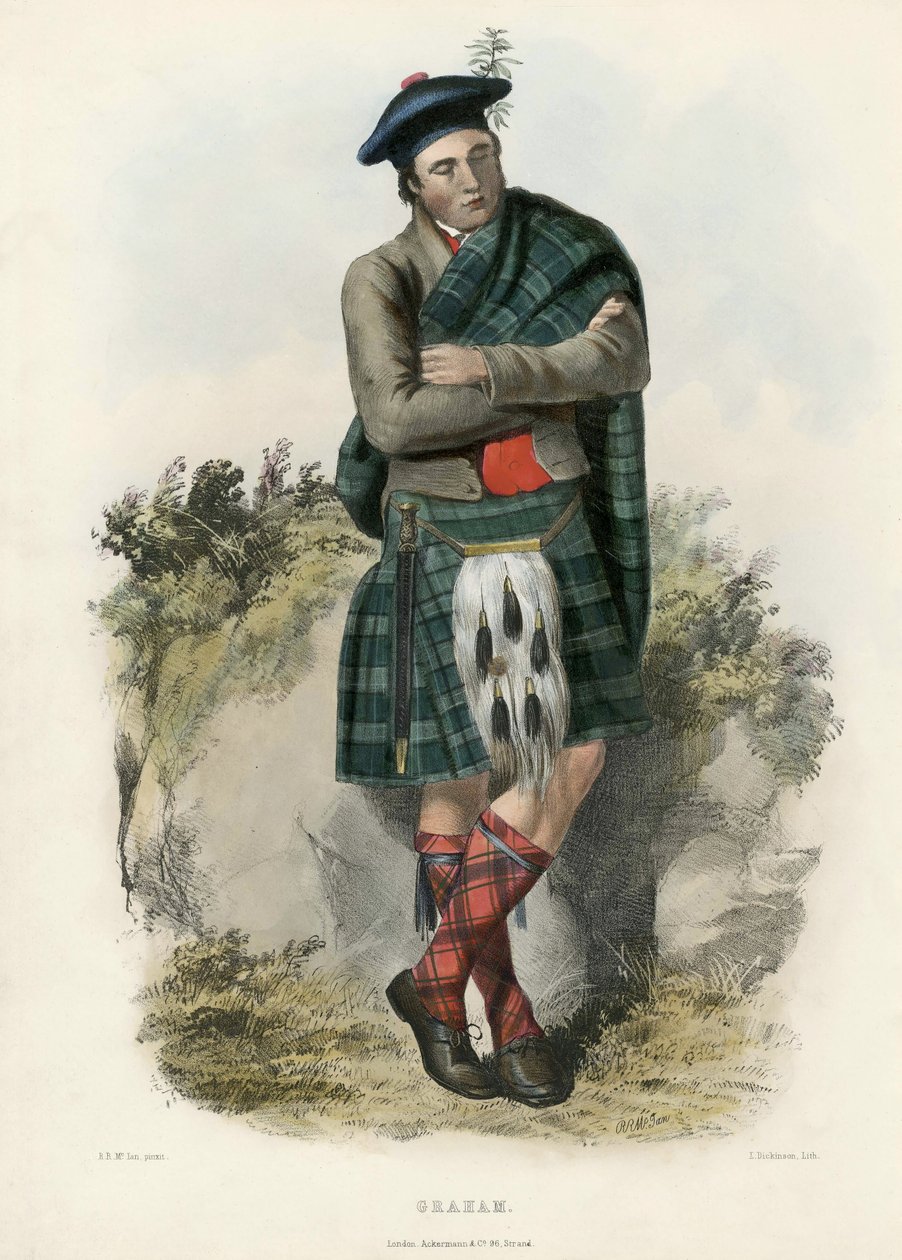 Graham, a Skót Felföld klánjaiból, pub.1845 alkotó: Robert Ronald McIan
