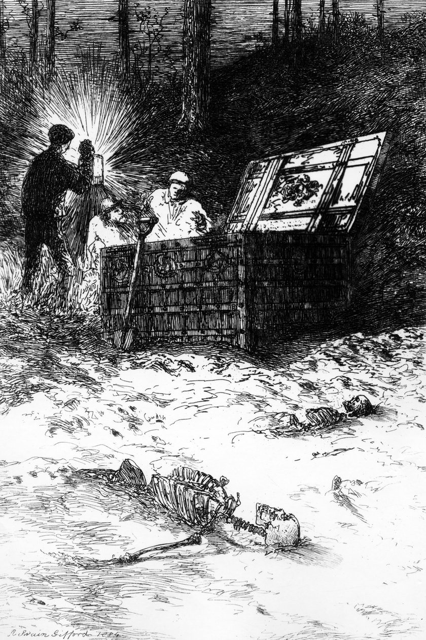 Az aranybogár, illusztráció Edgar Allan Poe történetéhez, 1884 alkotó: Robert Swain Gifford
