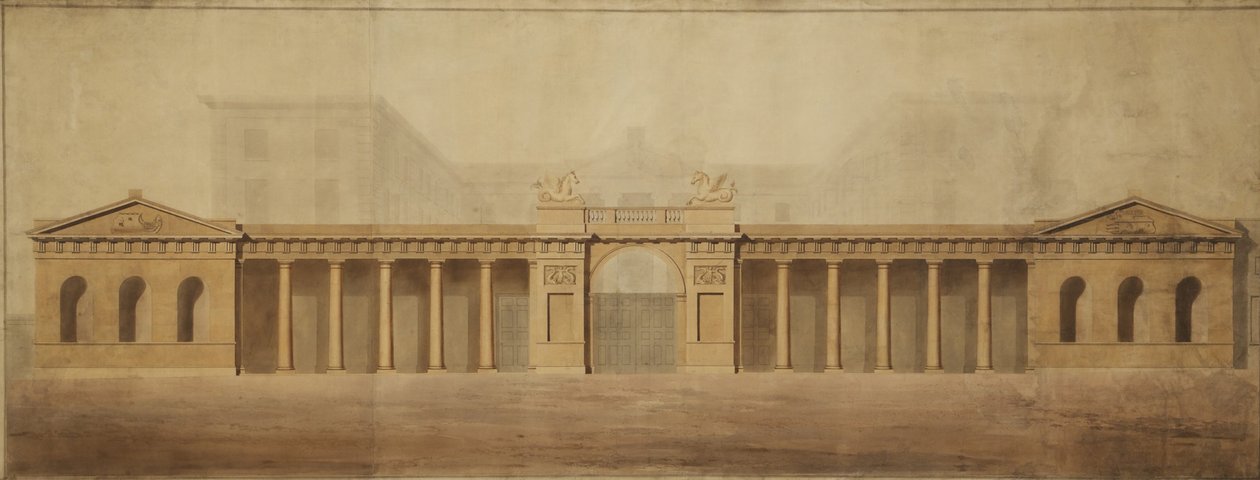 A régi Admiralitás képernyője, 18. század vége. alkotó: Robert Adam