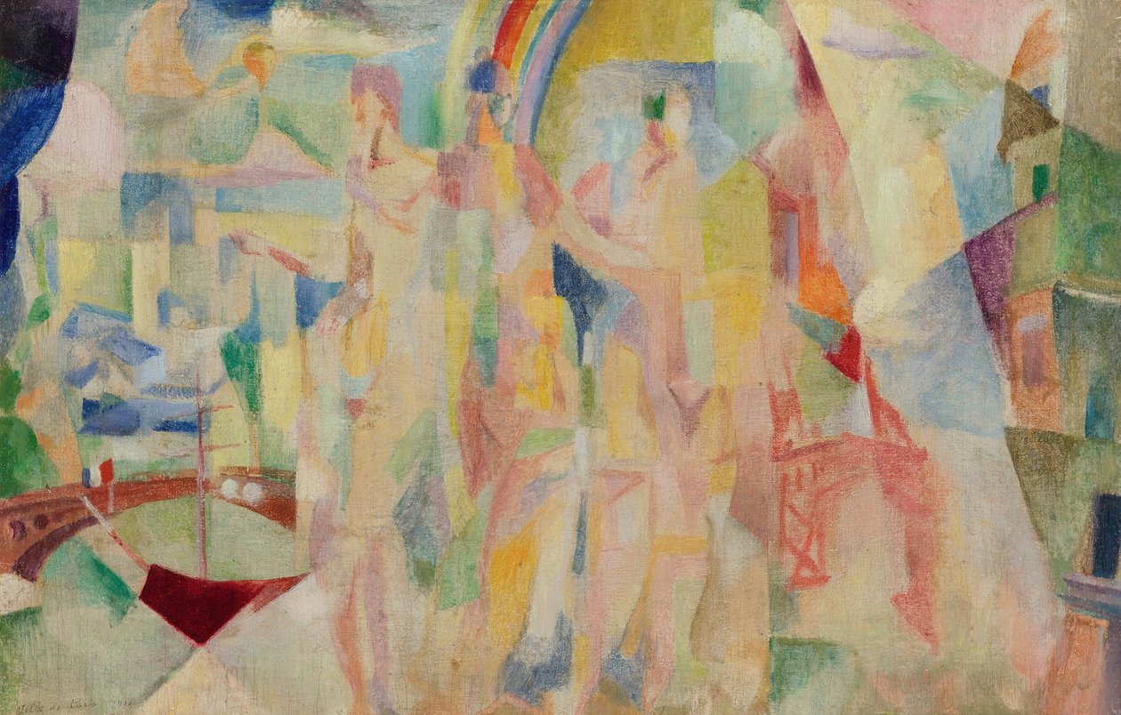 Párizs városa, Vázlat, 1911-1912. alkotó: Robert Delaunay