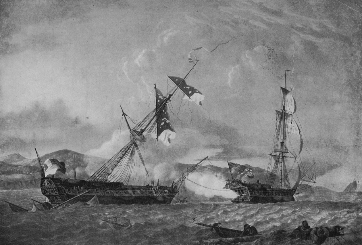 A Blanche és a Pique, c1795 alkotó: Robert Dodd