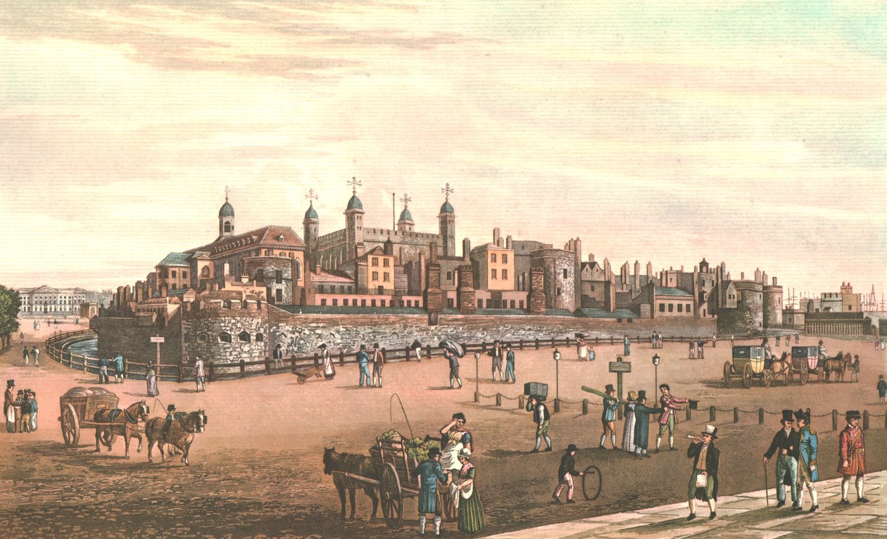 A londoni Tower, 1821. alkotó: Robert Havell