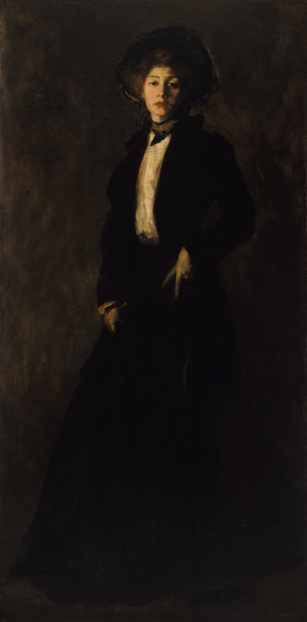 Fiatal nő fekete ruhában alkotó: Robert Henri