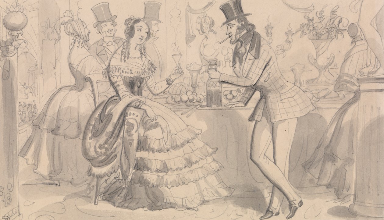 Nyilvános felüdülés a felsőbb társaságban alkotó: Robert Isaac Cruikshank