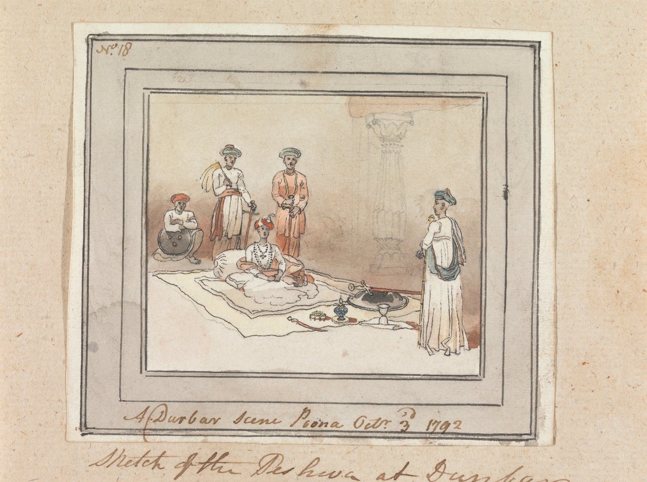 Durbar jelenet, Poona, 1792. október 3 alkotó: Robert Mabon