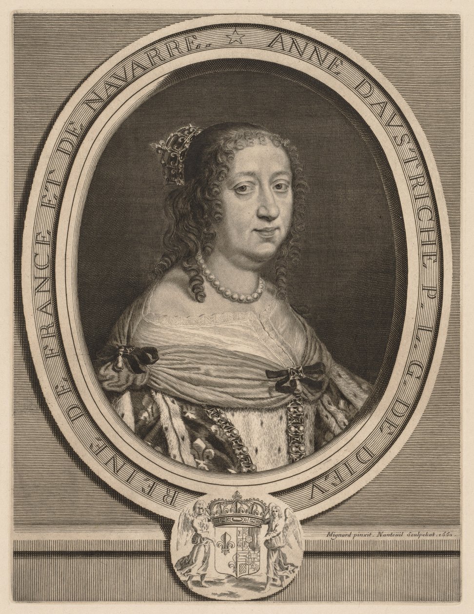 Ausztriai Anna, Franciaország királynője, 1660. alkotó: Robert Nanteuil