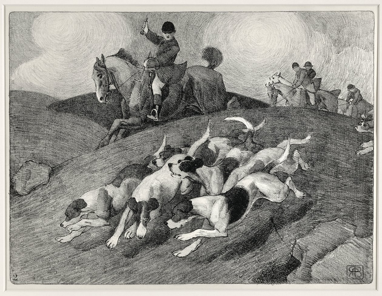 Vadászjelenet (litho) alkotó: Robert Polhill Bevan