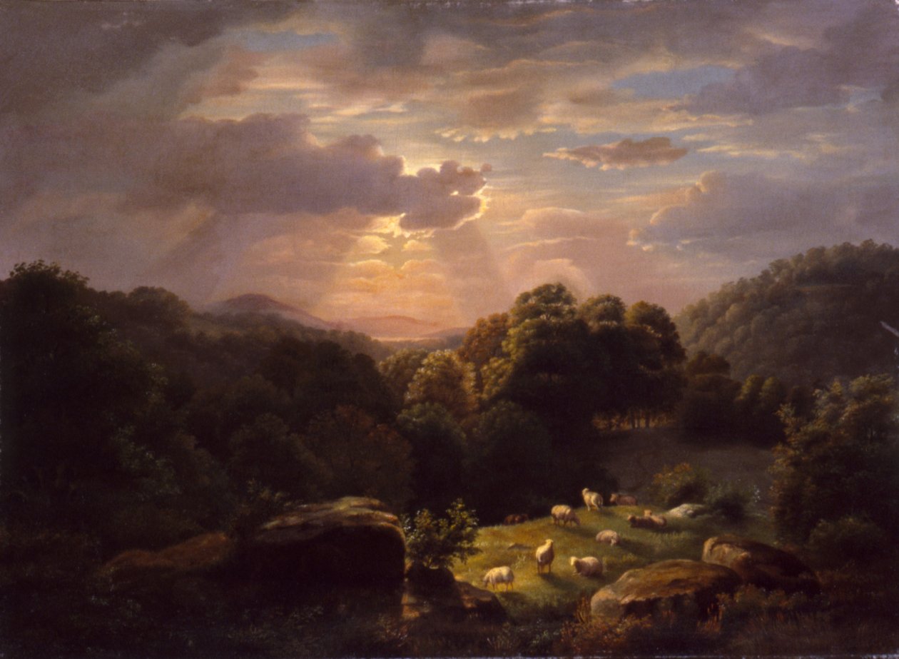 Tájkép juhokkal alkotó: Robert S. Duncanson