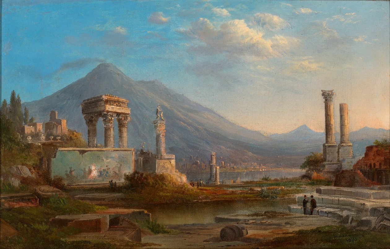 Vezúv és Pompei, 1870. alkotó: Robert Seldon Duncanson
