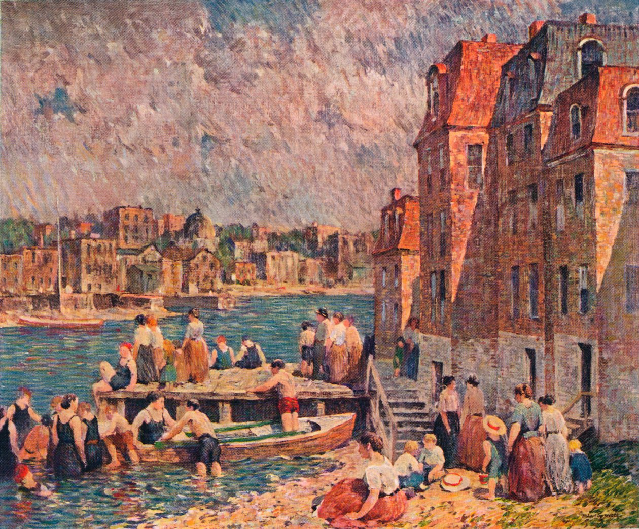 „Délutáni fürdőzők”, 1920, 1923 alkotó: Robert Spencer
