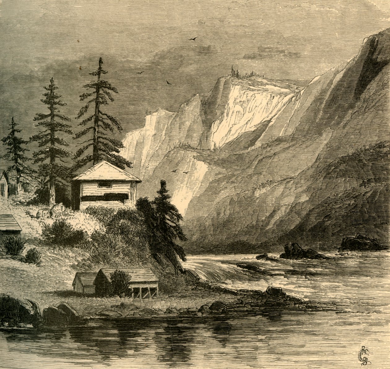 "Middle Block-house, Cascades", 1872. alkotó: Robert Swain Gifford
