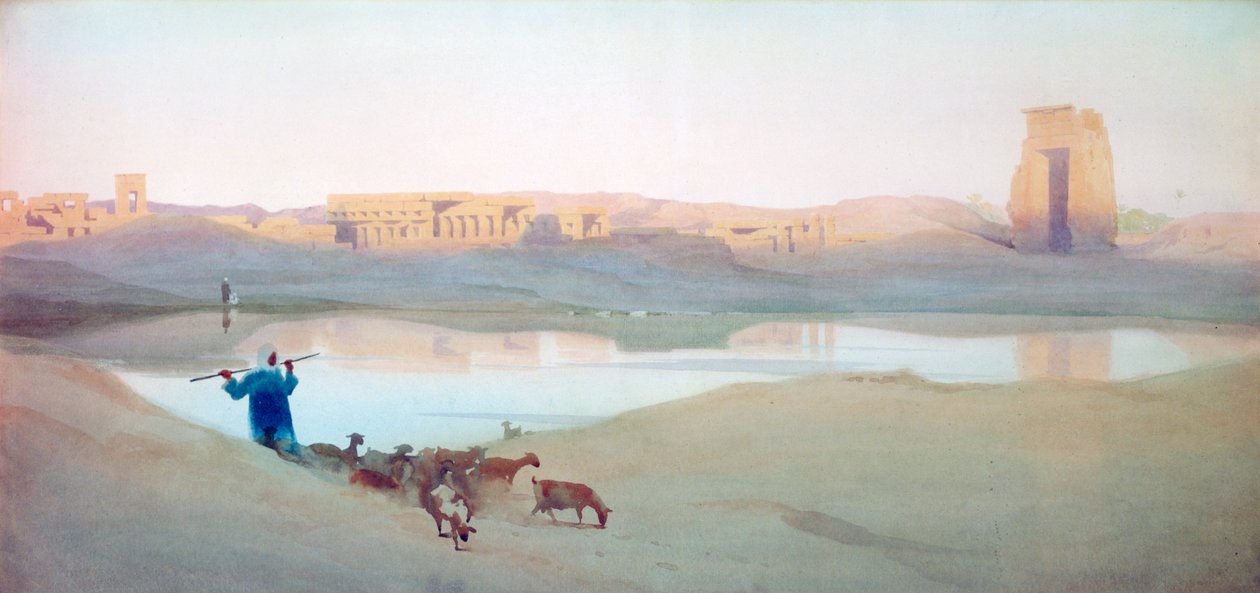 „Sacred Lake, Karnak”, Egyiptom, 1900 körül alkotó: Robert Talbot Kelly
